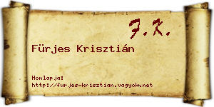 Fürjes Krisztián névjegykártya