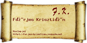 Fürjes Krisztián névjegykártya